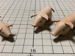 レザークラフト ブタ 置物 本革