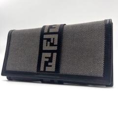 格安saleスタ ブラック/グレー 長財布 ✨希少✨Fendi キャンバス/レザー メルカリ - 折り財布 小物