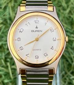 極美品◎ BURENビューレン ラウンド コンビメンズ 腕時計 ヴィンテージ