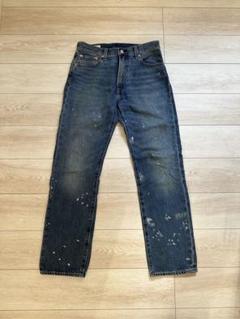 【美品】CHANGES ブラックデニム　リメイク　リーバイス505 ペンキ加工 美品】CHANGES ブラックデニム リメイク リーバイス505 ペンキ