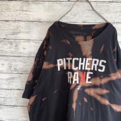 古着 ブリーチ加工 リメイク Tシャツ PITCHERS ブラック 黒 XXL