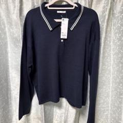 GU ネイビー 長袖ポロシャツ XXL