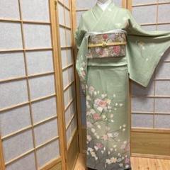 ［3937］訪問着 美品 作家物 落款有 枝花 刺繍 正絹 着物 袷