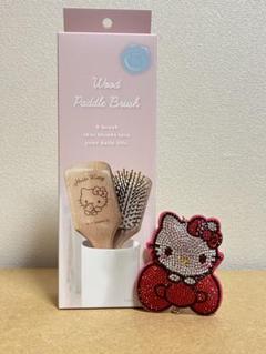 Hello Kitty 木製パドルブラシ キーホルダー付き