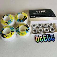 スケートボード　52mm 100Aハードウィール+ABEC11ベアリングセット