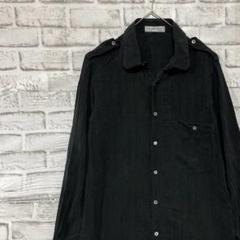 長袖シルクシャツ！アロハ　ブラックS30