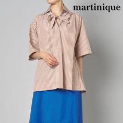 マルティニーク プルオーバー ボウタイ ストライプシャツ フリーサイズ　美品