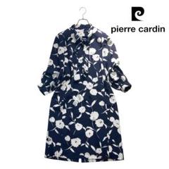 09T046☆ pierre cardin 総柄 ボウタイ ロングワンピース M