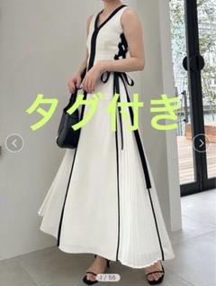 snidel♡サイドプリーツバイカラーワンピース SNIDEL（スナイデル）の「【WEB限定サイズあり】サイドプリーツ