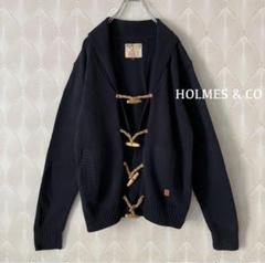 ★HOLMES & CO ニットカーディガン　ジャケット　フード付　紺色b513