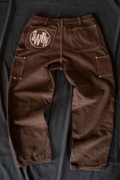 SWUN ダブルニーペインターパンツ(Dyed Brown)