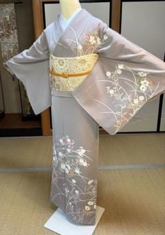 ❰6315❱ フルセット　訪問着 金駒刺繍　袋帯　帯締め　帯揚げ　正絹　着物 6278❱ フルセット 訪問着 絞り 金駒刺繍 袋帯 帯揚げ 正絹 着物