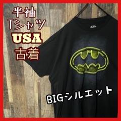 XL 映画 キャラクター バッドマン プリント ブラック メンズ 半袖 Tシャツ