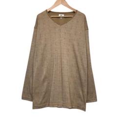 美品　LACOSTEラコステ　ホームウェア　長袖Tシャツ　チェック柄　ピスネーム
