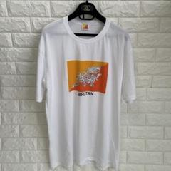 BHUTAN.Tシャツ、国旗、大きめ、44サイズ