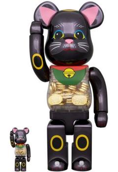 BE@RBRICK 招き猫 小判 千万両 黒メッキ 100％ & 400％のサムネイル