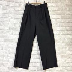 グローバルワーク ハイウエスト タック ワイド パンツ L ブラック 美品 無地