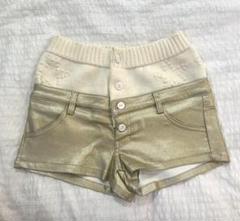 【c4722】✨美品✨レディース　ショートパンツ 金ボタン　総柄　y2k ギャル c4722】✨美品✨レディース ショートパンツ 金ボタン 総柄 y2k