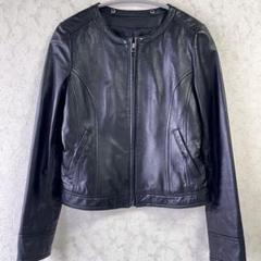 00s　牛革　短丈シングルレザージャケット　ギミック古着　ビンテージ加工　Y2K vintage レザー 本革 ギミック ジャケット 短丈 ブラック Y2K