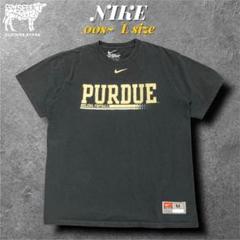 00s~NIKE カレッジプリントTシャツ　実寸L パデュー大学　両面プリント
