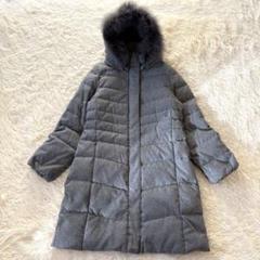 極美品▼リフレクト//プレミアムダウン　ショート　ビッグカラー　グレー 極美品▽リフレクト//プレミアムダウンショートビッグカラーグレー