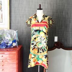 DOLCE&GABBANA マヨリカ柄 シルクワンピースドレス レース 36 DOLCE&GABBANA - ドルチェアンドガッパーナ マヨルカタイル柄