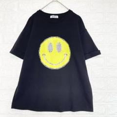 タンポポ Tシャツ 半袖 スマイリーフェース ビジュー 男女兼用 K1193