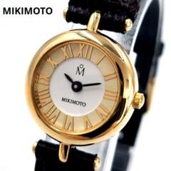 【超希少】デッドストック　ミキモト　K18 金張り　パール　時計　クォーツ MIKIMOTO ミキモト パールウォッチ 真珠 ダイヤモンド 腕時計