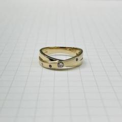18金 ピンクゴールド 艶消し ブラックダイヤ ダイヤリング