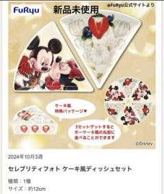 お皿2枚セット　ミッキー&ミニー　セレブリティフォト　ケーキ風ディッシュセット