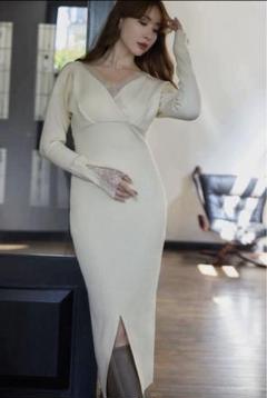 新品未使用 Herlipto Lace-Trimmed Knit Dress