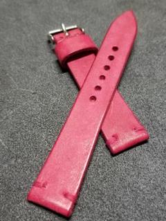 セール品 20mm イタリアンオイルレザー マルゴー革 時計ベルト 美しいピンクのサムネイル