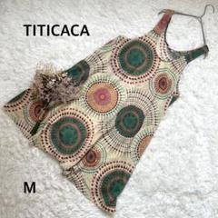 美品✨【チチカカ】ノースリーブロングワンピース インディアン Aライン 総柄 M