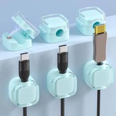 じ　ケーブルホルダー　クリア　ミント　6個 シール固定　マグネット