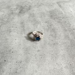 ヴィンテージ シルバー925 お花×ストーン メキシカンリング