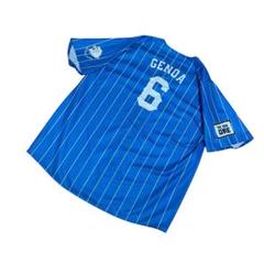 西武ライオンズ　ファナティクス　レプリカユニフォーム　源田　ストライプ　青　XL