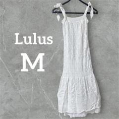 Lulus 【M】ホワイト キャミワンピース レース ニット 裏地あり 夏服