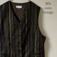 vintege フランス製個性派ベストゴルフ柄80s