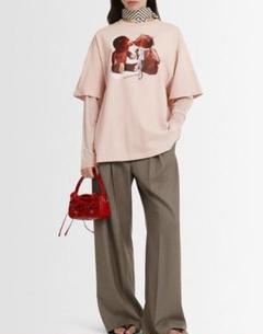 Acne StudiosレイヤードプリントコットンTシャツ