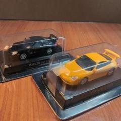 京商ミニカー★ ポルシェ 911 GT3 黒・黄2台セット 13ｍｃ