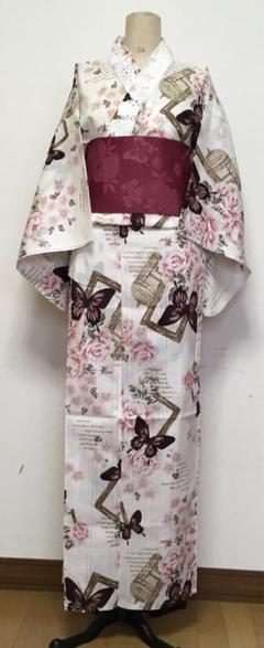 axesfam(アクシーズファム)浴衣＆帯セット axes femme - タグ付axes femme蝶×花柄浴衣の通販 by ねこげぼく