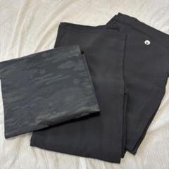 Ay157　黒紋付　帯　2点セット　着物　喪服　五つ紋　両面喪服帯　黒　名古屋帯