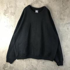Y1494古着　トレーナー　スウェット　黒　無地　90s Y2K