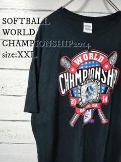ソフトボール ワールドチャンピオンシップ2014 Tシャツ ブラック XXL