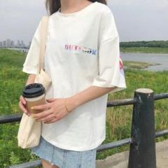 ダボっとかわいい ストリート系Tシャツ ホワイト