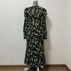 タグ付き　花柄　花　エイミーイストワール　黒　ブラック　夏　ロングワンピース