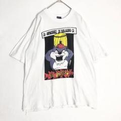 3505　ワーナーブラザーズ　タズマニアンデビル　Tシャツ　ビッグプリント　白