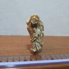 時代提物 根付 天然素材【瓢箪仙人】高さ約7.8cm 横幅約3.5cm 重34g