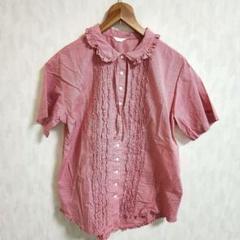 極美品>ワンダフルワールド 綿ローン ふんわり半袖ピコフリル