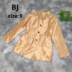 BJ ゴールド サテンジャケット 【9】 ボタン付き レディース 透け感 日本製